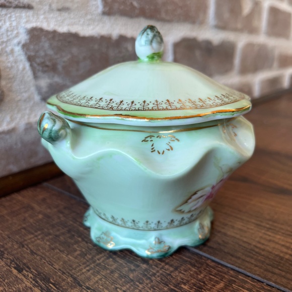 Nippon tea set vintage tea set Handpainted tea set Japan Nippon set pink green - Picture 11 of 16